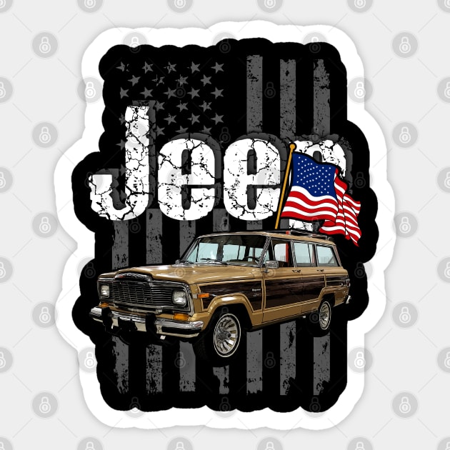 Jeep Wagoneer SJ series Jeepcar JEEP Flag Sticker by alex77alves